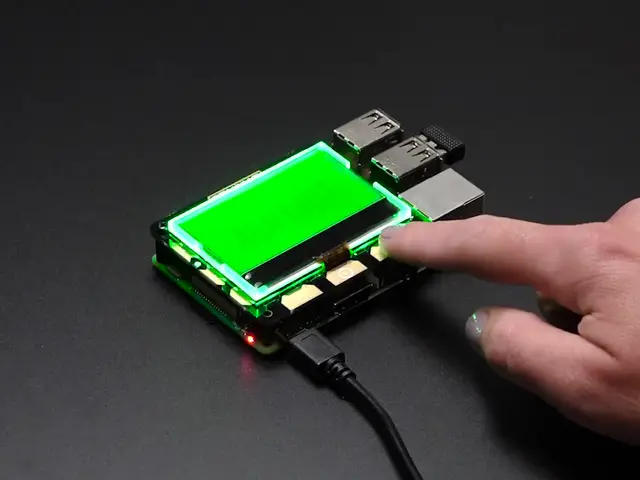 PIMORONI LTD Pimoroni GFX HAT - 128x64 LCD Display + RGB Lite & Touch Buttons