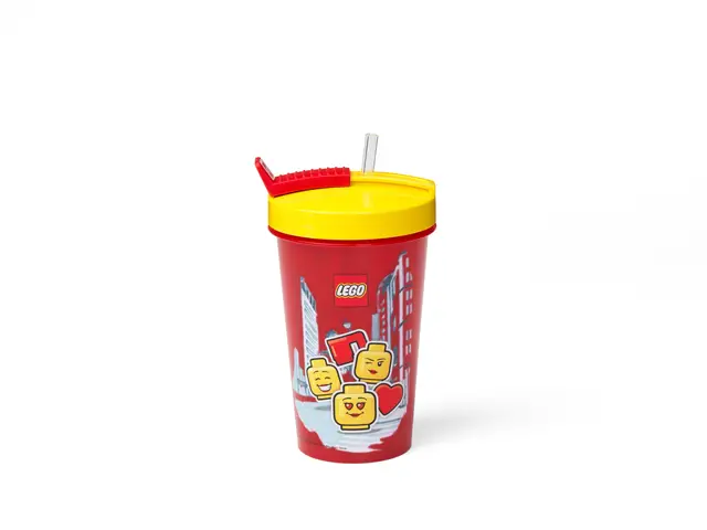 ROOM COPENHAGEN A/S LEGO Becher mit Stroh Iconic Mädchen 500 ml