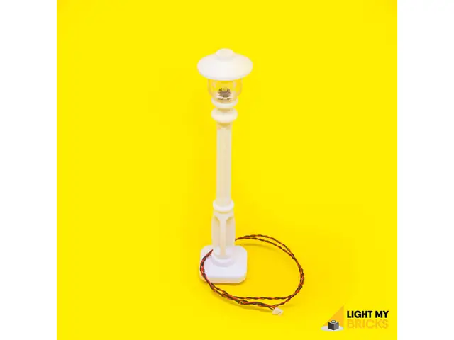 LIGHT MY BRICKS Lamp White Post With LED Installed - 20cm connecting cable
