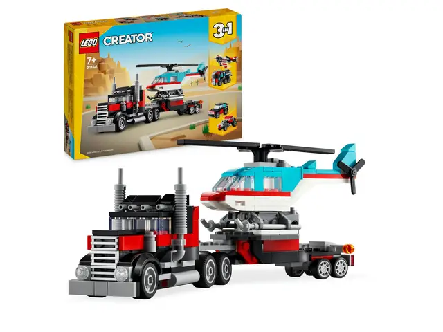 LEGO® Tieflader mit Hubschrauber