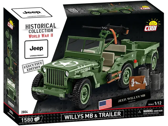 COBI GMBH WILLYS MB + TRAILER & M2 GUN