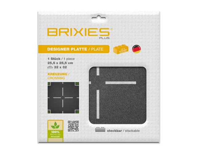 BRIXIES Bodenplatte 32 x 32 Kreuzung
