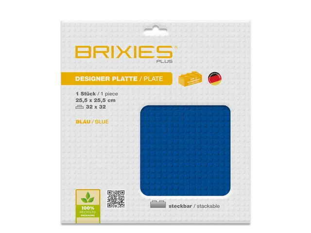 BRIXIES Bodenplatte 32 x 32 Basic blau