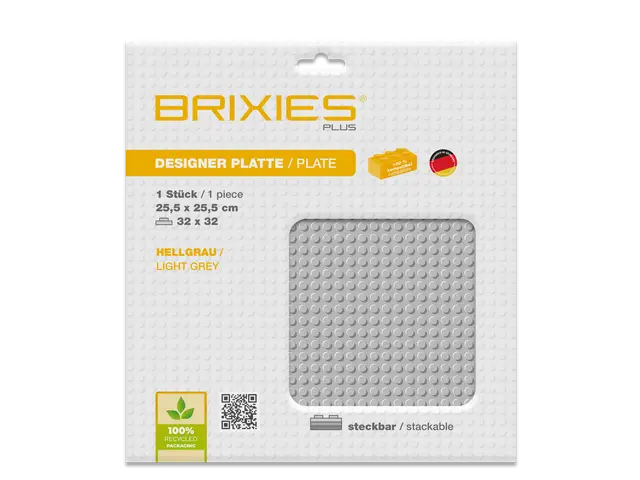 BRIXIES Bodenplatte 32 x 32 Basic hellgrau