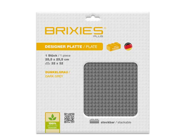 BRIXIES Bodenplatte 32 x 32 Basic dunkelgrau