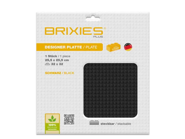 BRIXIES Bodenplatte 32 x 32 Basic schwarz