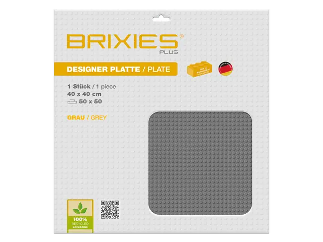 BRIXIES Bodenplatte 50 x 50 Basic grau