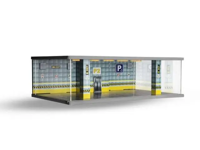 ATLANTIC Illuminated Diorama model "Car Park P2 Yellow floor" Scale 1/64