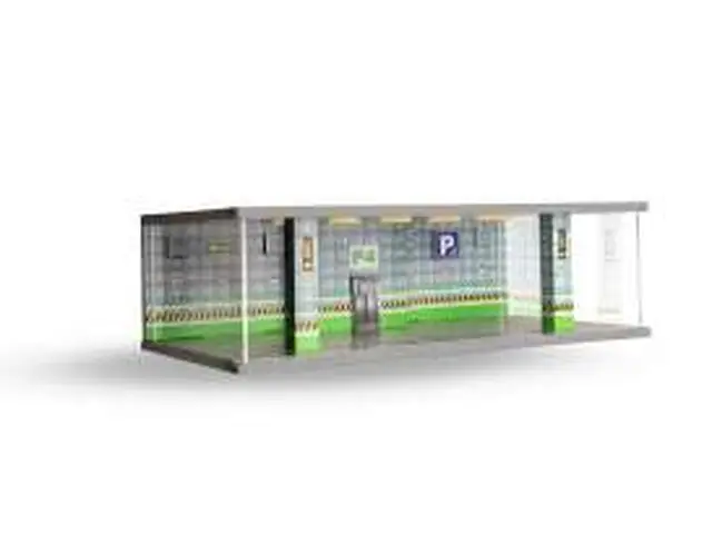 ATLANTIC Illuminated Diorama model "Car Park P4 Green floor" Scale 1/64