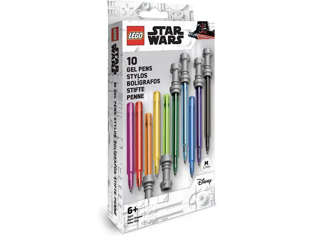 LEGO® Schreibwaren Star Wars Lichtschwert Gel-Kugelschreiber 10er-Pack - mehrfarbige Cap-Off Edition