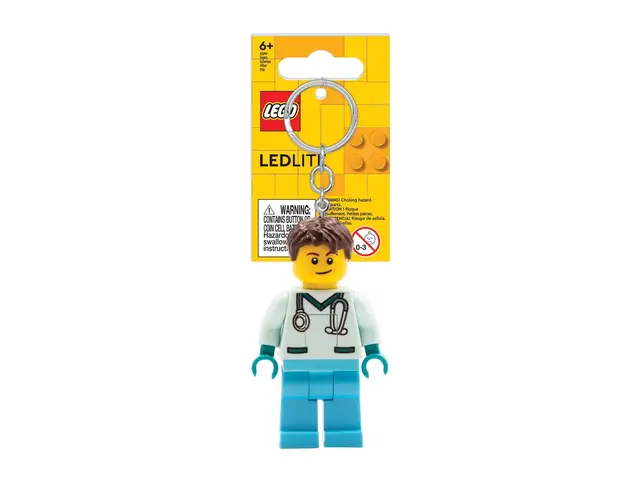 LEGO® LEGO Minifiguren Schlüsselanhänger Licht – Doktor – 7,6 cm große Figur (KE194H), Weiss/opulenter Garten