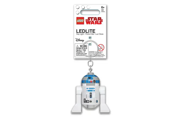 LEGO® Lego Star Wars - R2D2 Schlüsselanhänger mit LED-Taschenlampe Spielzeuggeschenke für Kinder - 76 mm große Figur - 2 CR2025 Batterien enthalten