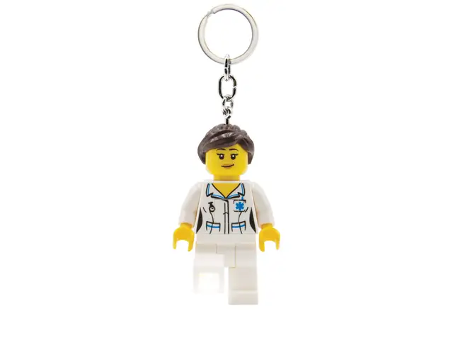 LEGO® LEGO Iconic Krankenschwester Schlüsselanhänger Taschenlampe - 76 mm große Figur (KE186) - inklusive 2 CR2025 Batterien
