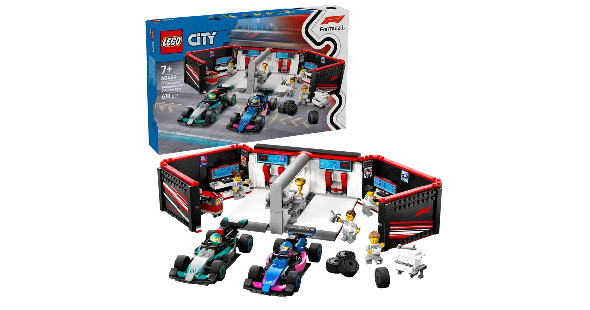 LToys LEGO® F1® Garage Mercedes-AMG Alpine Cars