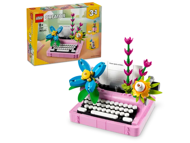 LEGO® Schreibmaschine mit Blumen