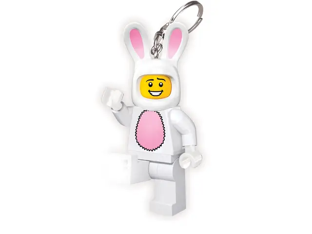 LEGO® Bunny Suit Guy Schlüsselanhänger Taschenlampe Spielzeuge Geschenke für Kinder - 76 mm große Figur (KE73H) - 2 CR2025 Batterien enthalten