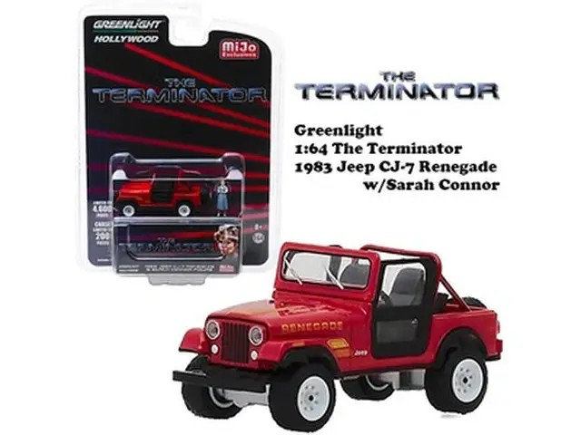 GREENLIGHT GreenLight - 1/64 The Terminator Jeep with figures, red