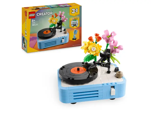 LEGO® Plattenspieler mit Blumen