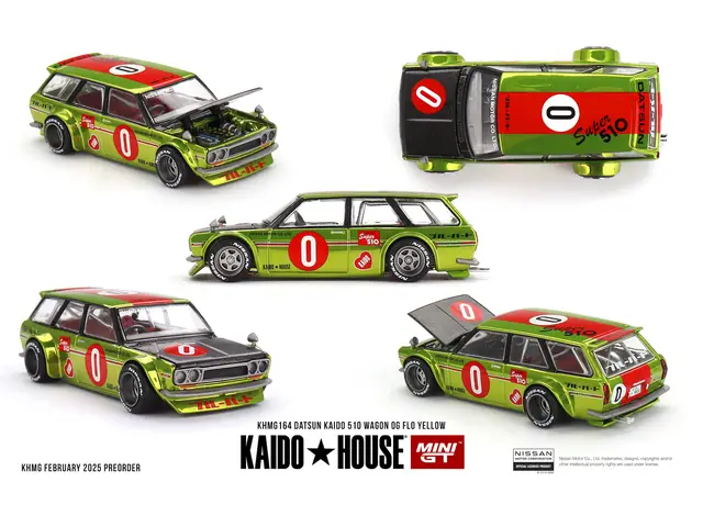 MINI GT Mini GT - 1/64 DATSUN KAIDO 510 WAGON OG FLO YELLOW 1969 KAIDO