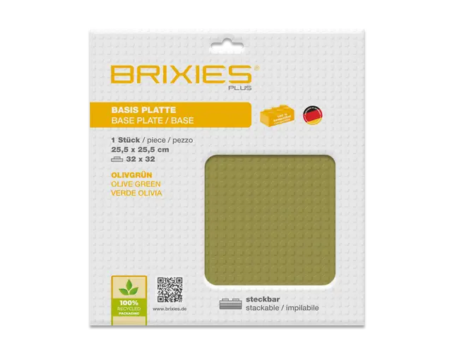 BRIXIES Base plate olive green 32 x 32