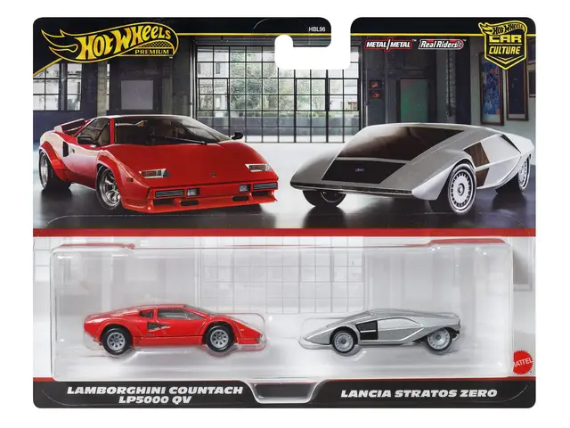 MATTEL Hot Wheels 2025 - 2-Pack - Lancia Stratos Zero & Lamborghini Countach LP5000 QV - JBL02