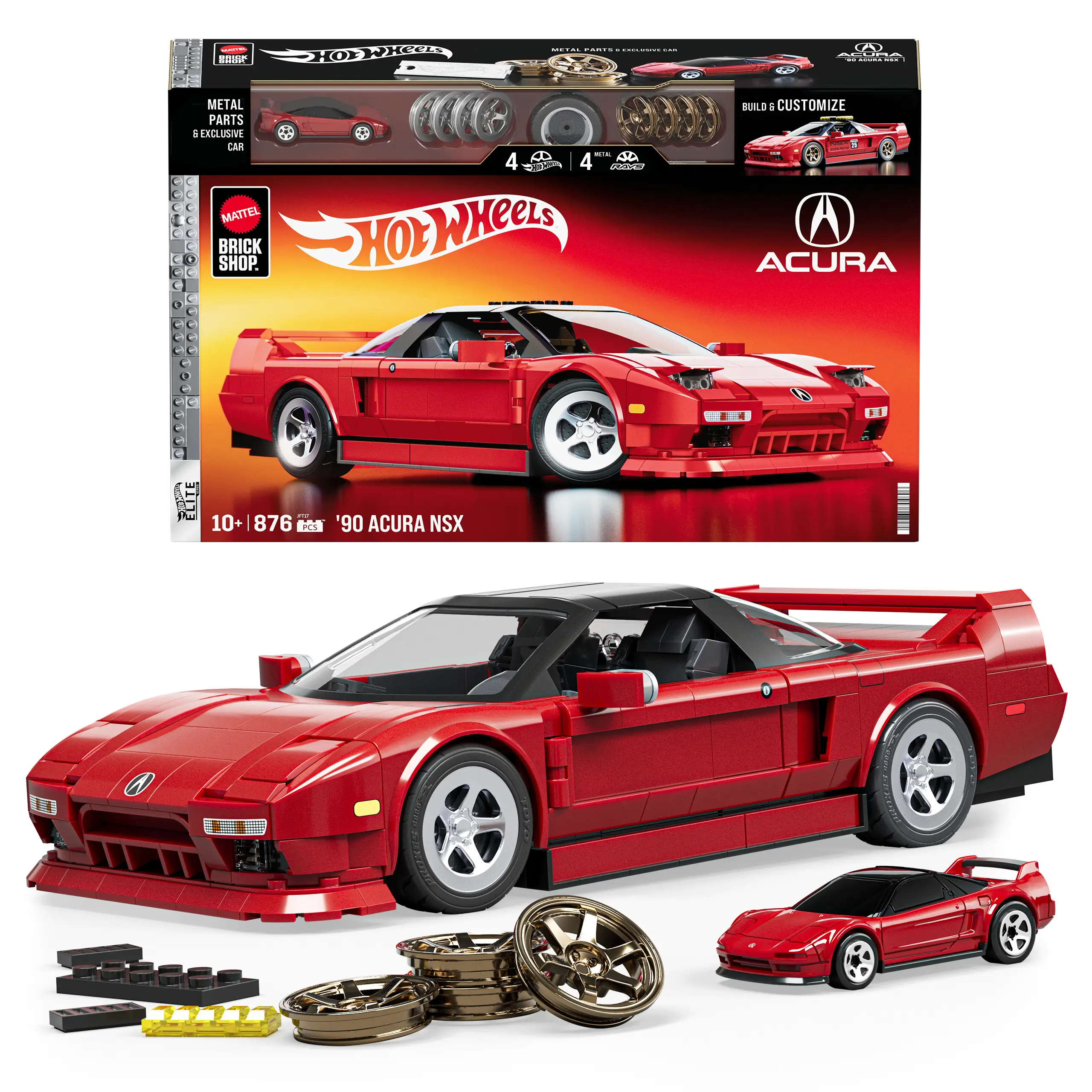 LToys | MATTEL '90 Acura NSX Building Toy (876 Pieces), for Collectors