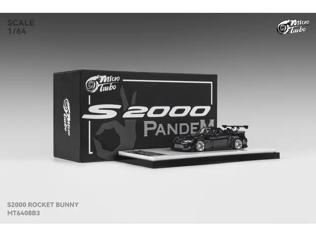 MICROTURBO Microturbo - 1/64 Custom S2000 Rocket Bunny - Metallic Black