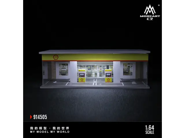 MOREART MoreArt - 1/64 Shell gas station assembly scene
