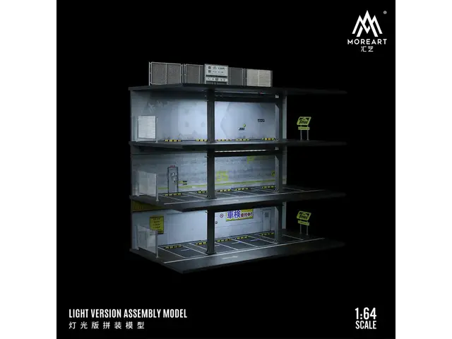 MOREART MoreArt - 1/64 Japanese steel frame style garage lighting version assembly scene