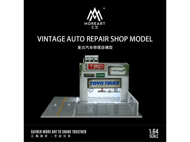 MOREART MoreArt - 1/64 Retro car repair shop lighting scene