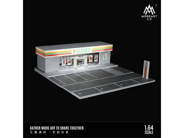 MOREART MoreArt - 1/64 7-11 Convenience Store Theme Parking Lot Lighting Edition
