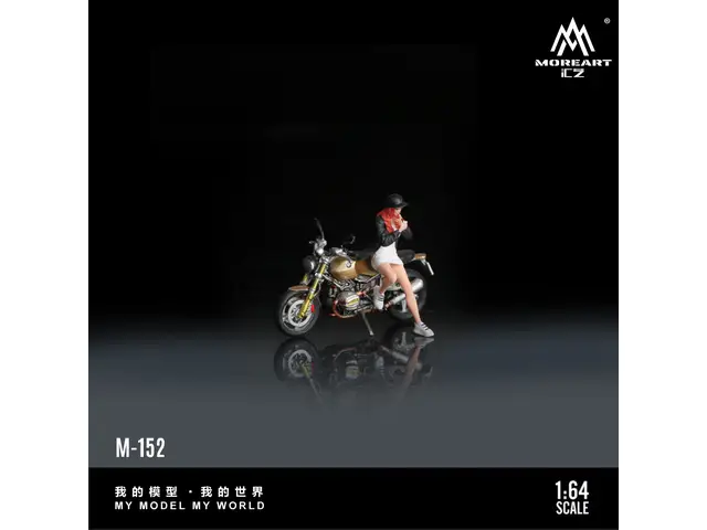 MOREART MoreArt - 1/64 Coffee colored motorcycle girl