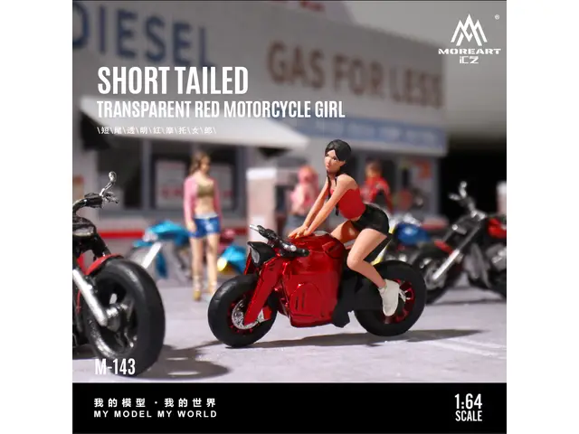 MOREART MoreArt - 1/64 Short tailed transparent red motorcycle girl