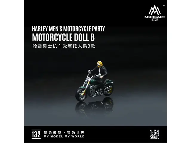 MOREART MoreArt - 1/64 Harley Men's Motorcycle Party Motorcycle Doll B
