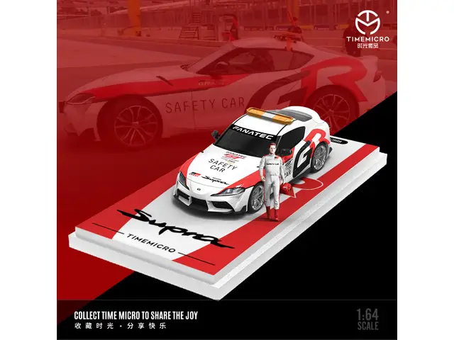 TIME MICRO TimeMicro - 1/64 Toyota Supra A90 Racing Car Red "Safety Car" + Doll