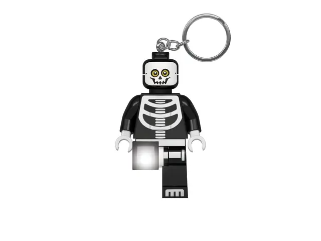 LEGO® Lego Iconic Skeleton Schlüsselanhänger mit LED-Taschenlampe Spielzeuggeschenke für Kinder - 76 mm große Figur (KE23H) - 2 CR2025 Batterien enthalten