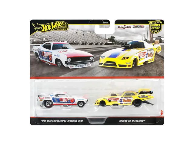 MATTEL Hot Wheels 2025 - 2-Pack - '72 Plymouth 'Cuda Funny Car & Snake II Dragster - JBL01