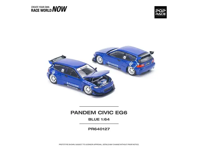 POP RACE Pop Race - 1/64 Honda Pandem Civic EG6, blue