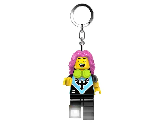 LEGO® LEGO E-Sports Girl key ring with LED light - approx. 7.6 cm tall movable minifigure (KE229H) - gaming gift for children and fans - batteries included - white