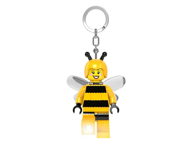 LEGO® LEGO Minifiguren, groß, 7,6 cm hoch, Schlüsselanhänger – Hummelmädchen (KE211H), Weiss/opulenter Garten, Large - 3 inches tall