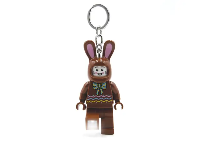 LEGO® LEGO Iconic Chocolate Bunny Keychain Flashlight Toy Gifts for Kids - 76 mm tall figure (KE180) - 2 CR2025 batteries included