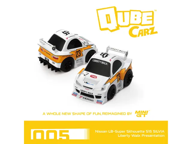 MINI GT Mini GT - Nissan Silvia S15 LB-Super Silhouette Presentation, white/orange