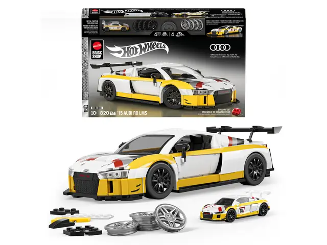 MATTEL Mattel Brick Shop Hot Wheels '15 Audi R8 LMS Bausatz (820 Teile), für Sammler