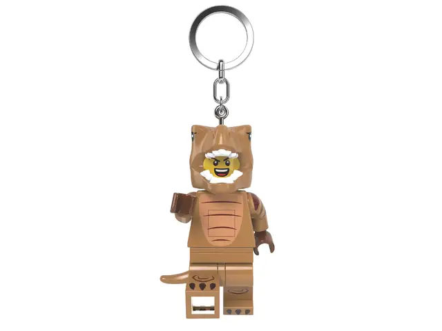 LEGO® LEGO Minifiguren große 7,6 cm große Figur Schlüsselanhänger Licht – T-Rex Kostüm Fan (KE237H)