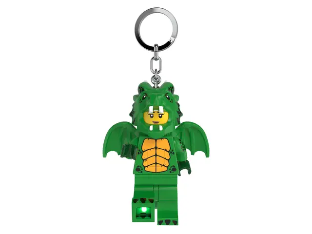 LEGO® LEGO Dragon Suit Girl key ring with LED light - officially licensed minifigure (KE224H), movable, approx. 7.6 cm tall - gift idea for kids & fans