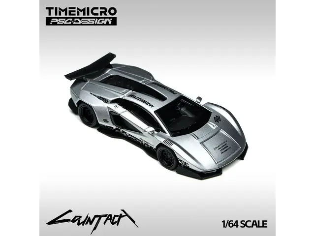 TIME MICRO TimeMicro × PSC DESIGN 1/64 PSC Countach "V" Silver Bullet