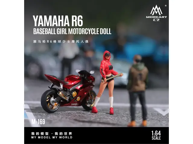 MOREART MoreArt - 1/64 Yamaha R6 Baseball Girl Motorcycle Doll Set