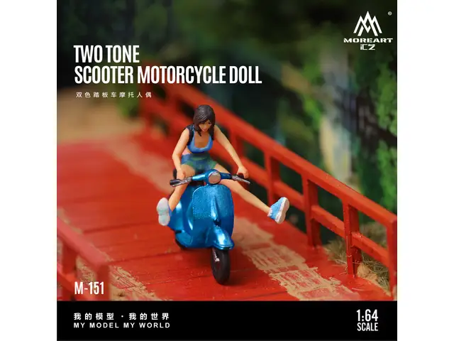 MOREART MoreArt - 1/64 blue scooter motorcycle doll