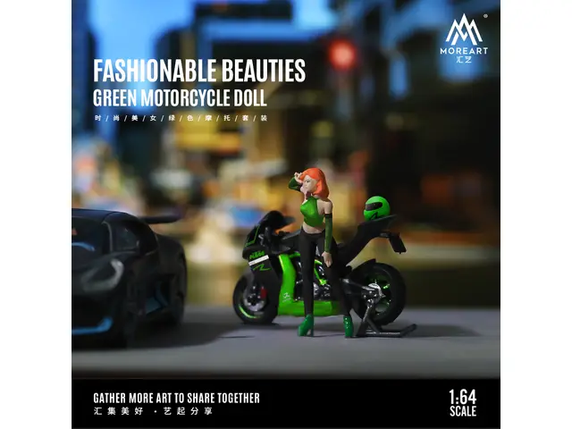 MOREART MoreArt - 1/64 Fashion Green Beauty Motorcycle Doll Set