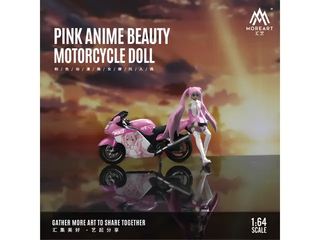 MOREART MoreArt - 1/64 Pink Anime Beauty Motorcycle Doll Set